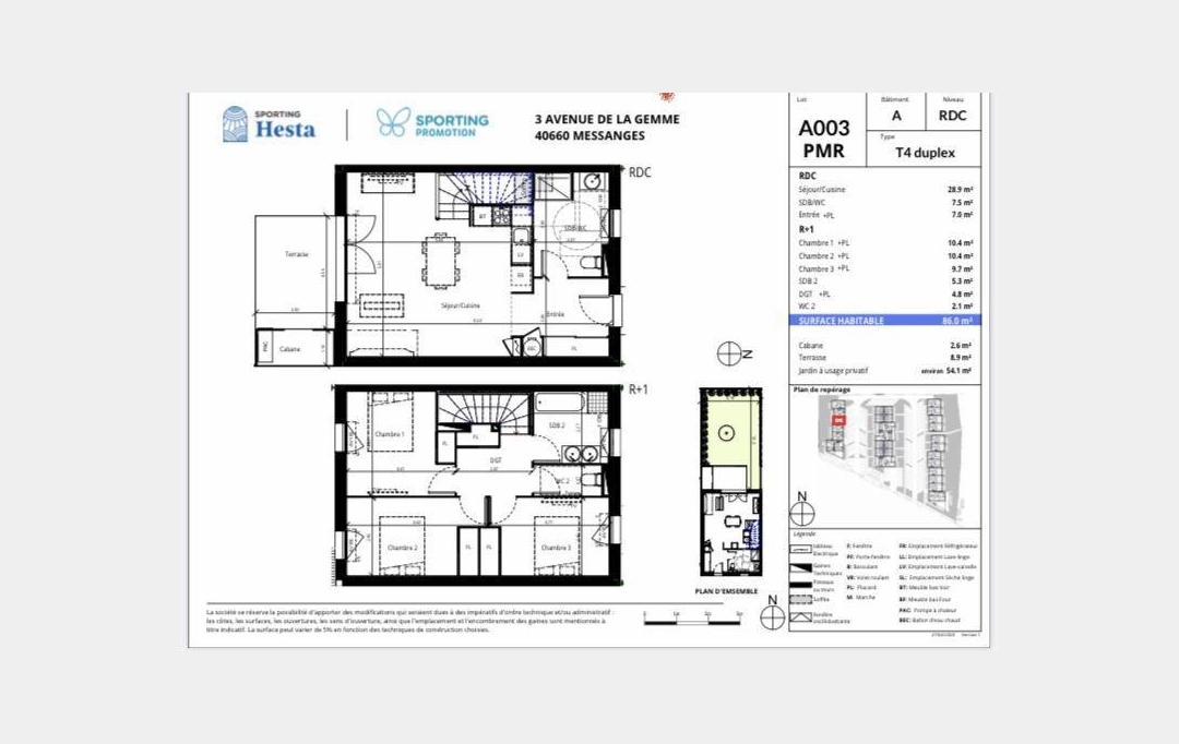 DV IMMOBILIER Hossegor : House | MESSANGES (40660) | 86 m2 | 387 000 € 